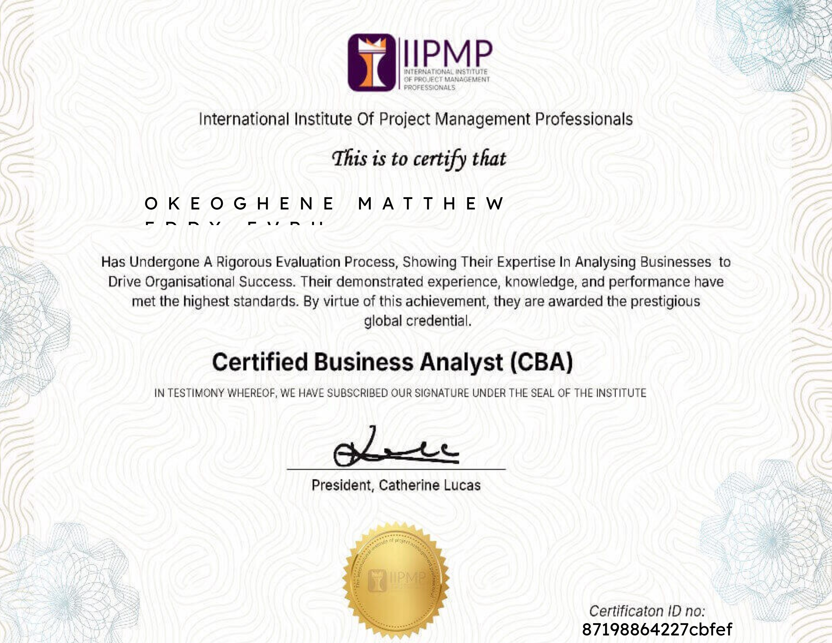 Certified Business Analyst (CBA) Certification Exam